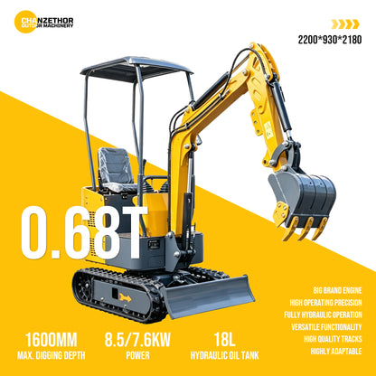 HW-10-1 Mini Excavator | 0.68 Ton Micro Digger | EPA