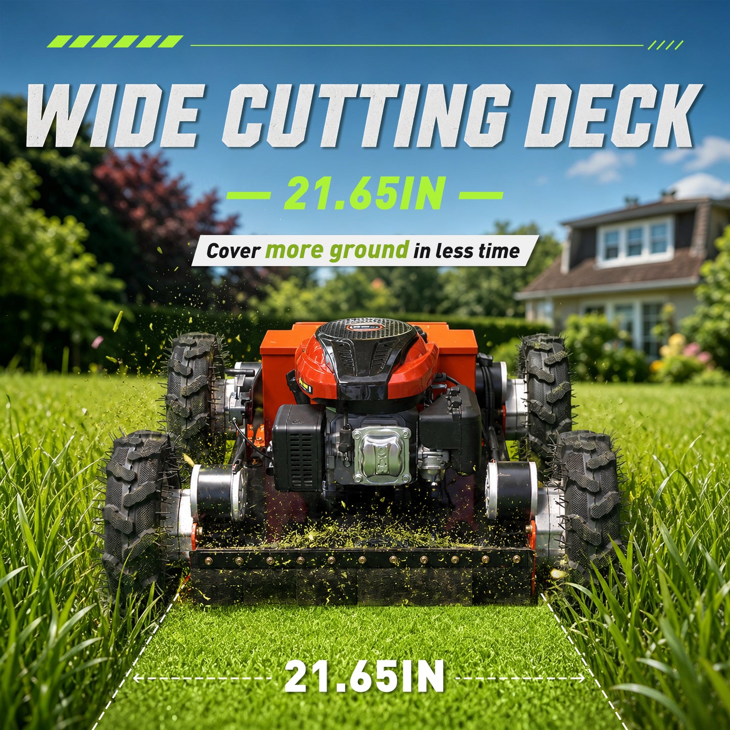 HW196-55 Remote Controlled Lawn Mower | 7.5HP 4WD | 22" Cutting Width