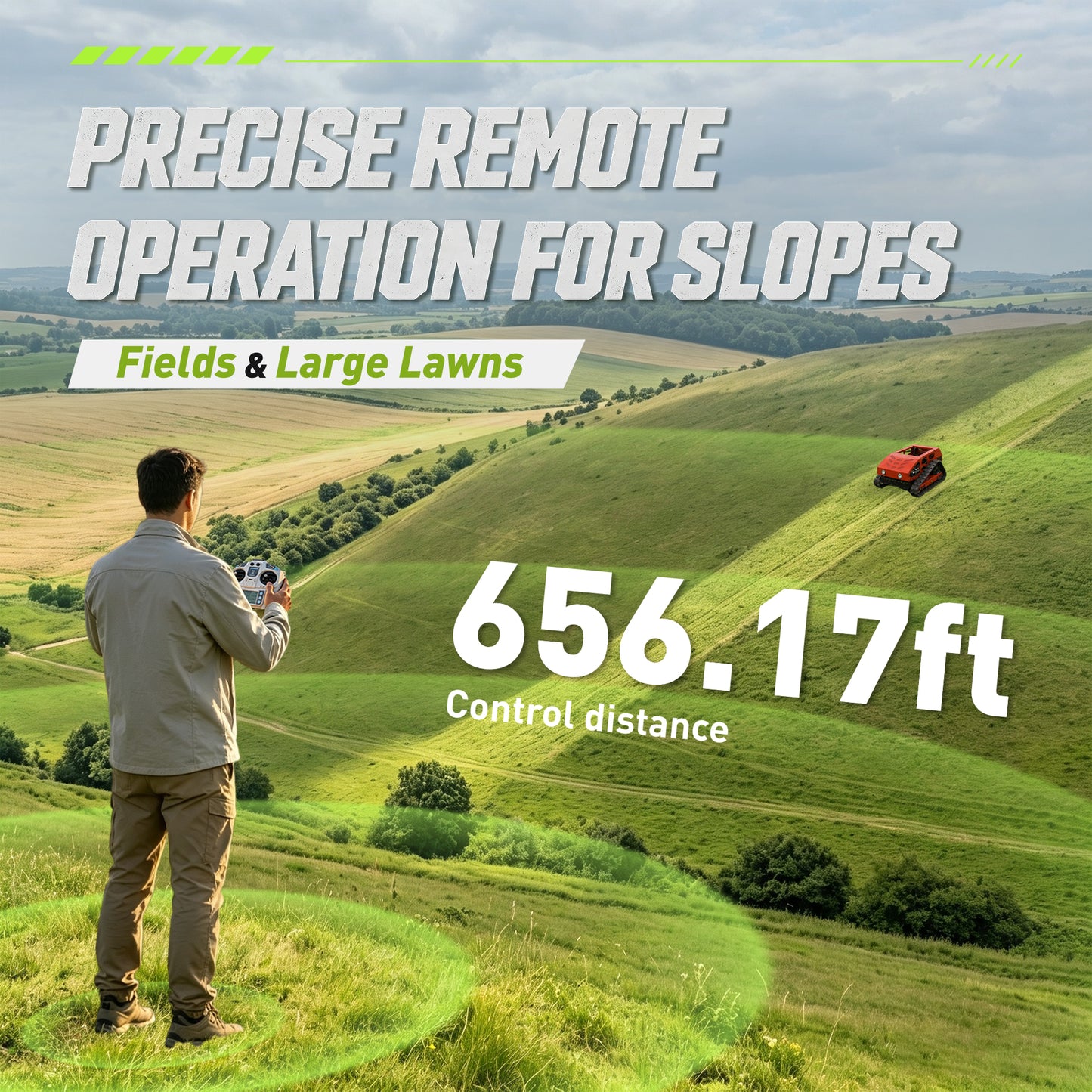 MDE224-55 Tracked Remote Mower | 9HP | 45° Slope | 22" Cutting Width