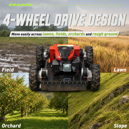 WD196-55 Remote Controlled Lawn Mower | 7.5HP 4WD | 22" Cutting Width